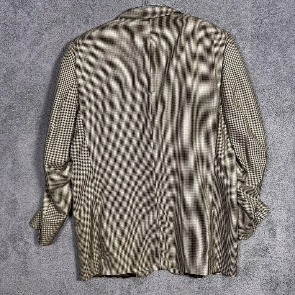 Jack Victor Blazer Men 46XL Wool Silk Cashmere Lanzawood Houndstooth Blazer